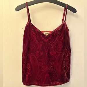 L’AGENCE red velvet paisley tank sz S